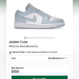 Jordan 1 Low White Ice Blue
